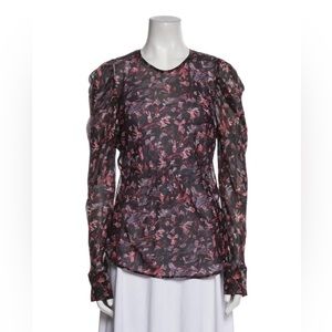 IRO Floral Print Crew Neck Blouse | US6, FR38